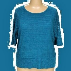 Jewel Blue & Turquoise Lightweight Knit Pullover